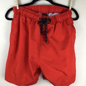 Laguna Originals Men’s Red Drawstring Swim Trunks Size Medium
